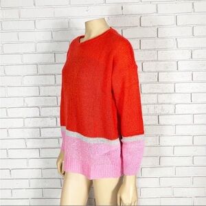 JDY Women’s Red and Pink color pop striped sweater